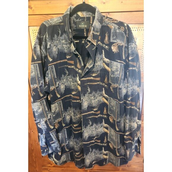 RedHead Buck Deer Nature  Hunting Rifle M Button Down Long Sleeve Shirt XLT - Picture 1 of 5